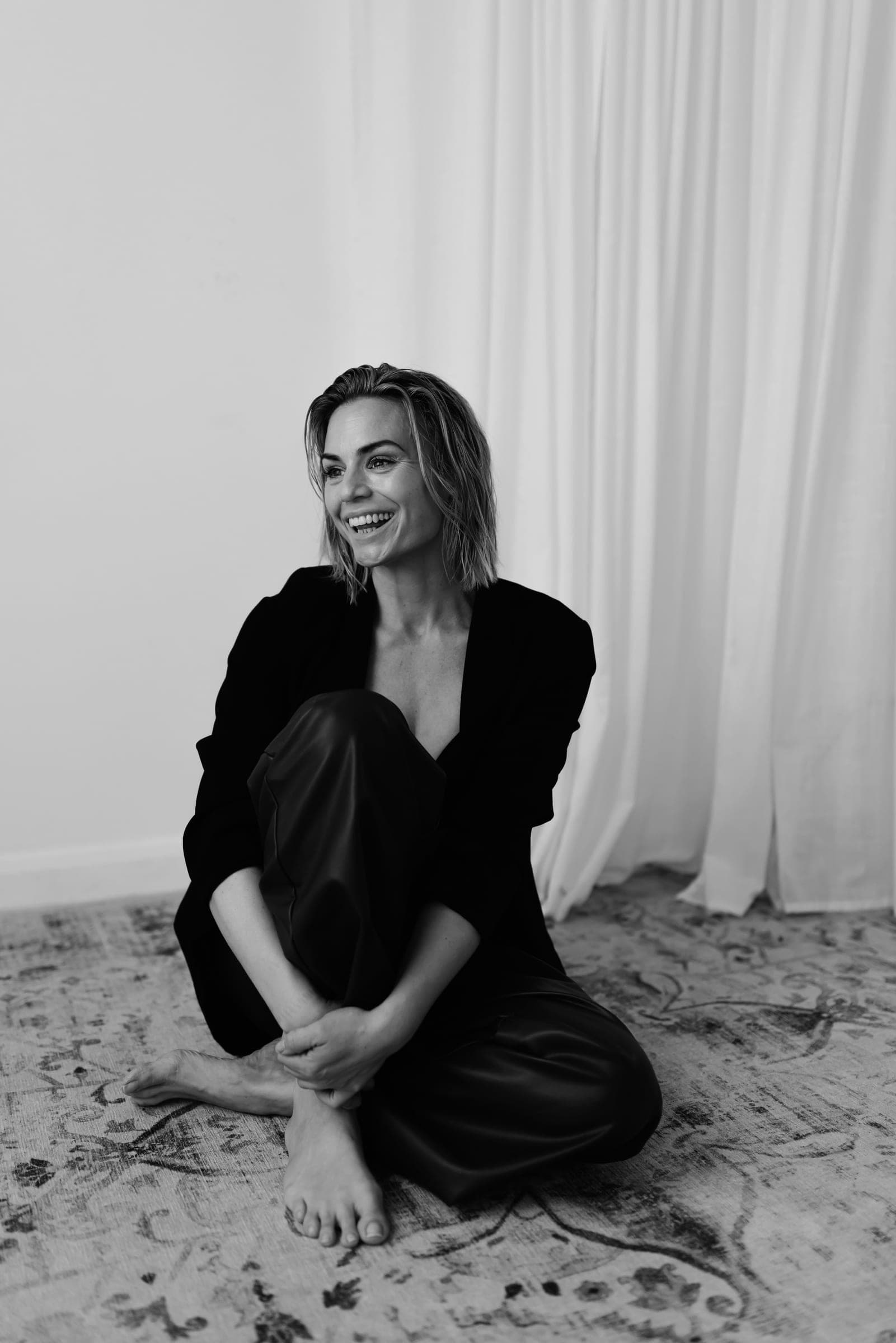 Amanda Brooke, photographed in black and white