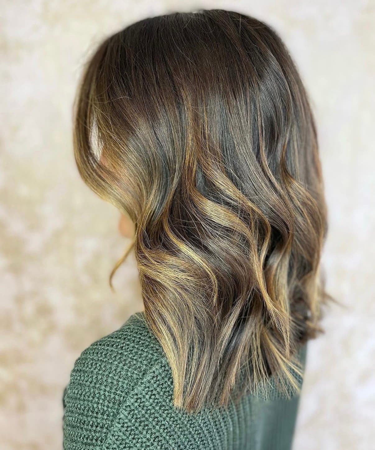 Soft balayage waves, coloured and finished by Amanda